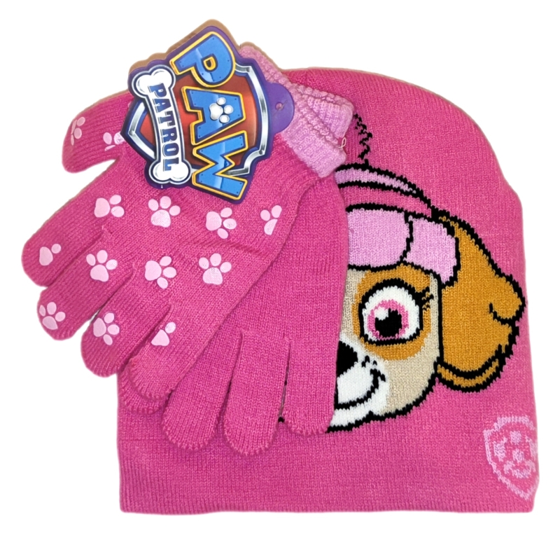 Winterset Paw mit Handschuhe und mütze in rosa